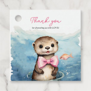 Baby Otter Baby Shower Thank You Favour Tags