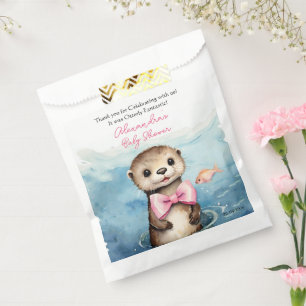 Baby Otter Girl Baby Shower Thank You Favour Bags