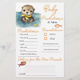 Baby Otter Neutral Baby Predictions Advice Card