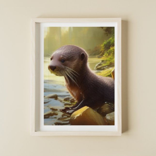 Baby Otter Wildlife Portrait   Poster (Creator Uploaded)