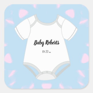 Baby Outfit Stickers with Baby Name Due Date Boy