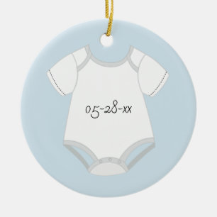 Baby Outfit Stickers with Due Date Ceramic Tree Decoration