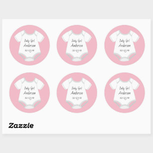 Baby Outfit Stickers with Due Date Surname