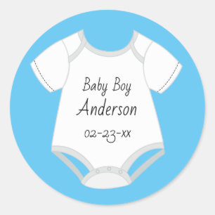 Baby Outfit Stickers with Due Date Surname