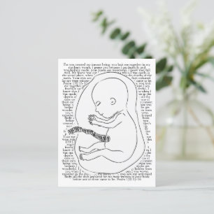 Baby Outline with Psalm 139:13-16 Postcard