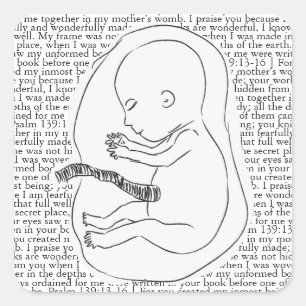 Baby Outline with Psalm 139:13-16 Square Sticker