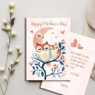 Baby Owl And Mum Love Mothers Day Card