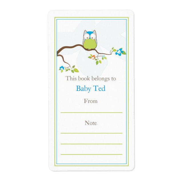 Baby Owl  Bookplate (Front)