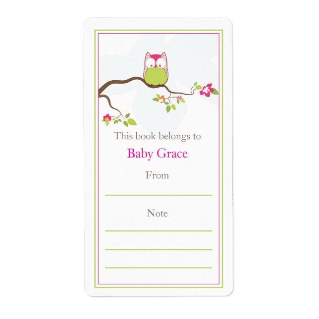 Baby Owl  Bookplate (Front)