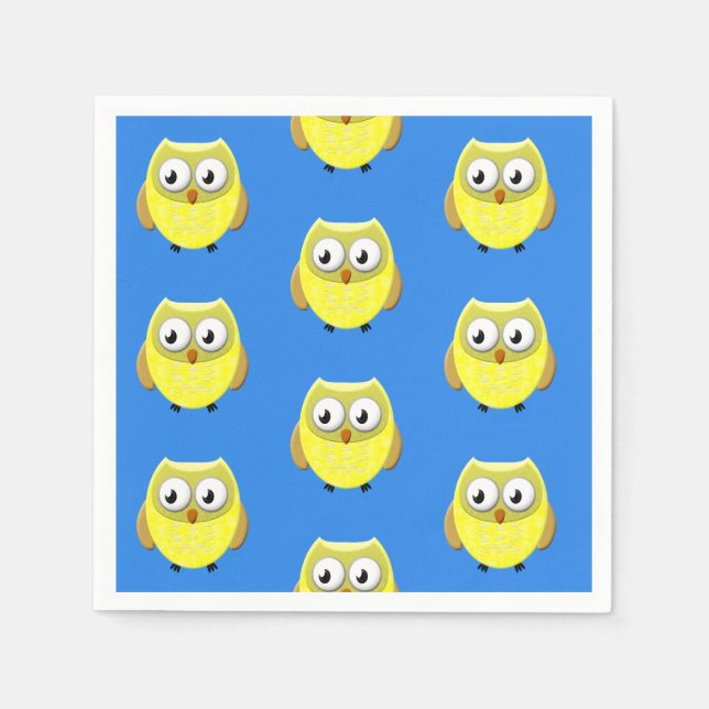 Baby Owl Cartoon Napkin (Front)