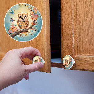 Baby Owl Ceramic Knob