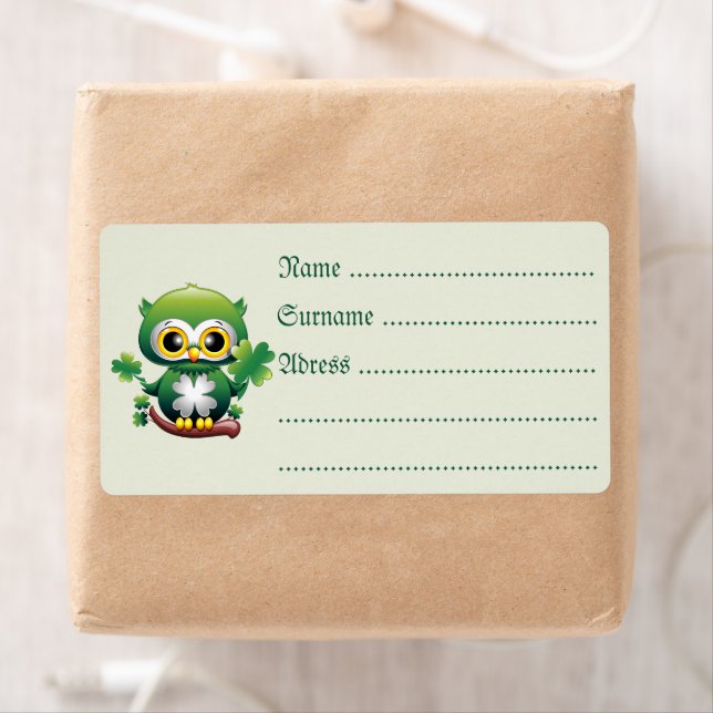 Baby Owl Cute St Patrick Cartoon (Insitu)