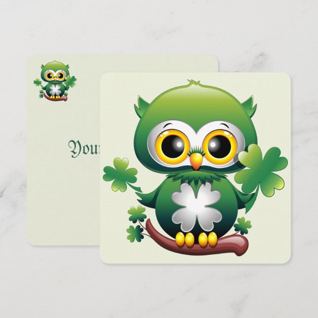 Baby Owl Cute St Patrick Cartoon (Front/Back)