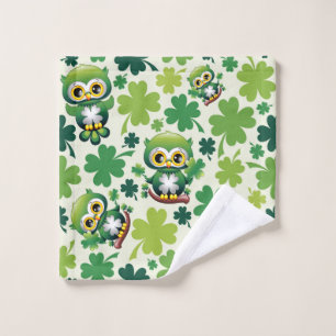 Baby Owl Cute St Patrick Cartoon Bath Towel Set