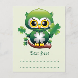 Baby Owl Cute St Patrick Cartoon Flyer
