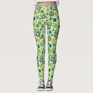 Baby Owl Cute St Patrick Cartoon Leggings