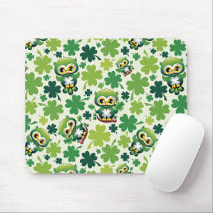 Baby Owl Cute St Patrick Cartoon Mouse Pad