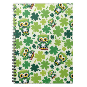 Baby Owl Cute St Patrick Cartoon Notebook