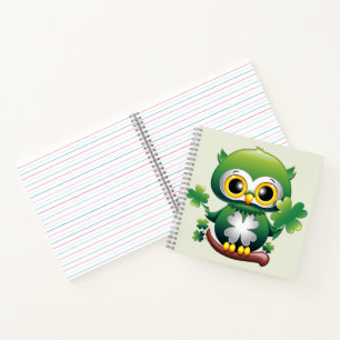 Baby Owl Cute St Patrick Cartoon Notebook