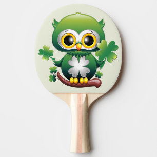 Baby Owl Cute St Patrick Cartoon Ping Pong Paddle