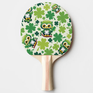 Baby Owl Cute St Patrick Cartoon Ping Pong Paddle