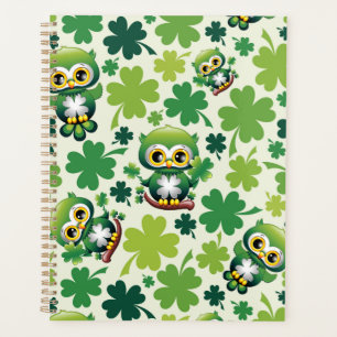 Baby Owl Cute St Patrick Cartoon Planner
