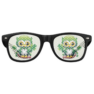 Baby Owl Cute St Patrick Cartoon Retro Sunglasses
