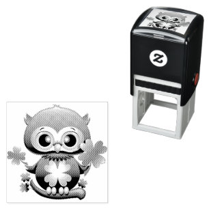 Baby Owl Cute St Patrick Cartoon Self-inking Stamp