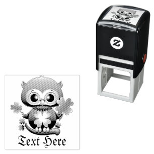 Baby Owl Cute St Patrick Cartoon Self-inking Stamp