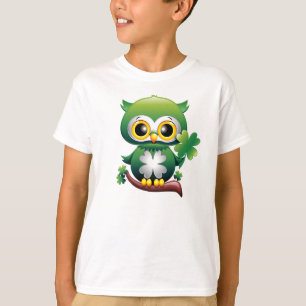 Baby Owl Cute St Patrick Cartoon T-Shirt