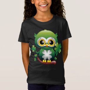 Baby Owl Cute St Patrick Cartoon T-Shirt