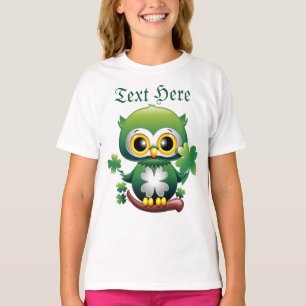 Baby Owl Cute St Patrick Cartoon T-Shirt