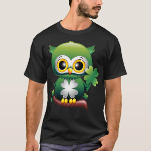Baby Owl Cute St Patrick Cartoon T-Shirt