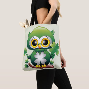 Baby Owl Cute St Patrick Cartoon Tote Bag
