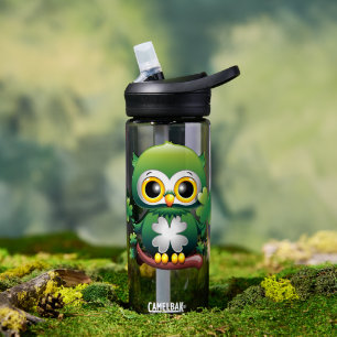 Baby Owl Cute St Patrick Cartoon Water Bottle