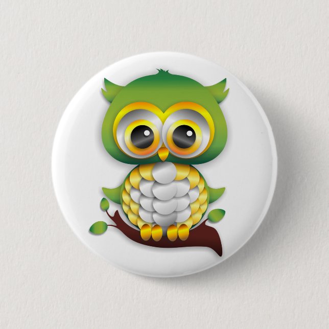 Baby Owl Paper Craft Button (Front)