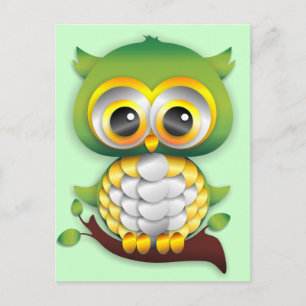 Baby Owl Paper Craft Design Postcard