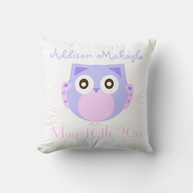 Baby Owl Personalised Pillows (Front)
