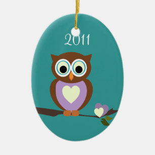 Baby Owl/ Photo Ceramic Tree Decoration