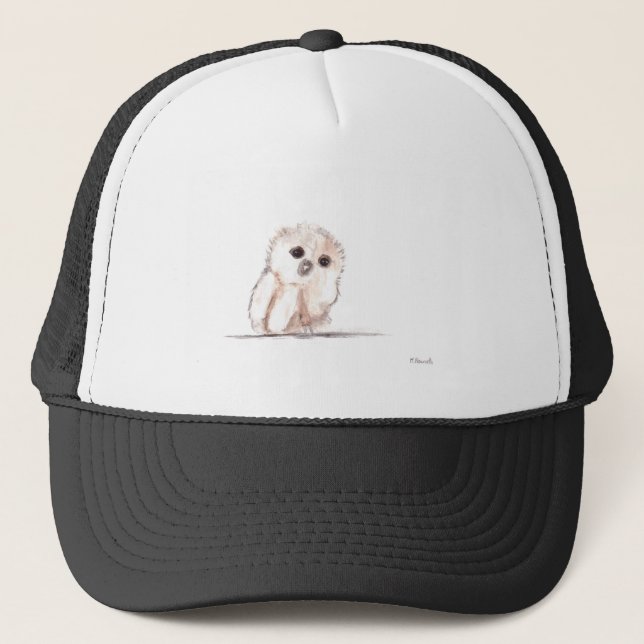Baby owl small bird trucker hat (Front)
