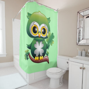 Baby Owl St Patrick Paddy Cartoon Shower Curtain