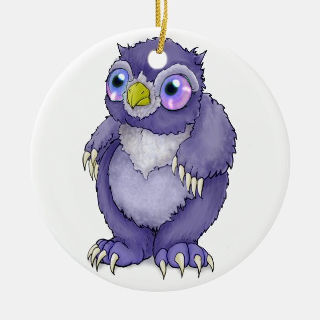 Baby Owlbear Ceramic Tree Decoration (Front)