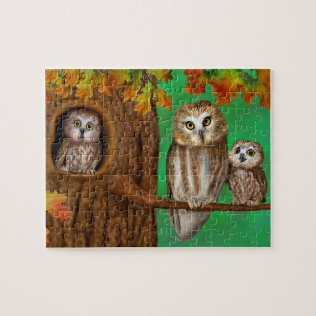 BABY OWLS JIGSAW PUZZLE (Horizontal)