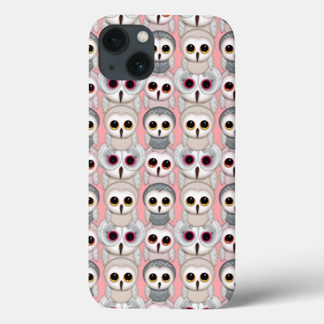 Baby Owls On Pale Pink Background Pattern Case-Mate iPhone Case (Back)