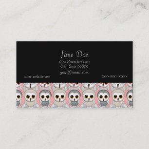Baby Owls on Pink Pattern Business Card