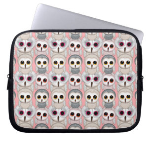 Baby Owls on Pink Pattern Laptop Sleeve