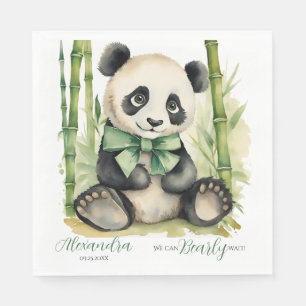 Baby Panda Bear Bearly Wait Baby Shower Napkin