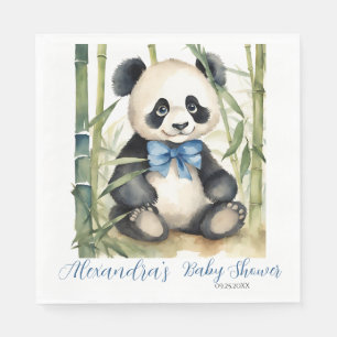 Baby Panda Bear Boy Baby Shower Napkin