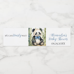 Baby Panda Bear Boy Baby Shower Water Bottle Label