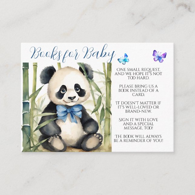 Baby Panda Bear Boy Books for Baby  Enclosure Card (Front)